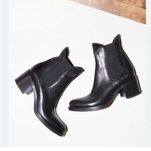 No. 6 Black Leather Ankle Booties